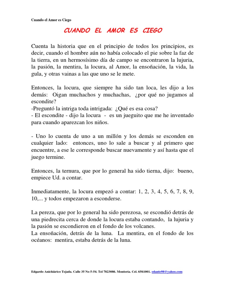 El Amor es Ciego y la Locura | PDF | Locura | Amor