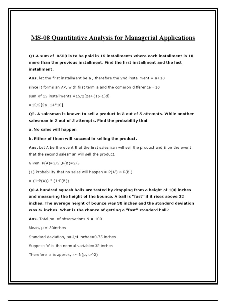 Quantitative Analysis for Managers | PDF | Scientific Method ...
