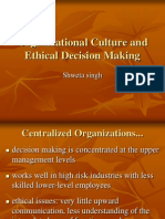 Organizational Culture and Ethical Decision Making