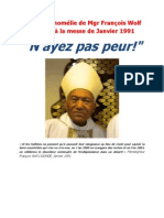 Texte de L'homélie de MGR François Wolf Ligondé À La Messe de Janvier 1991