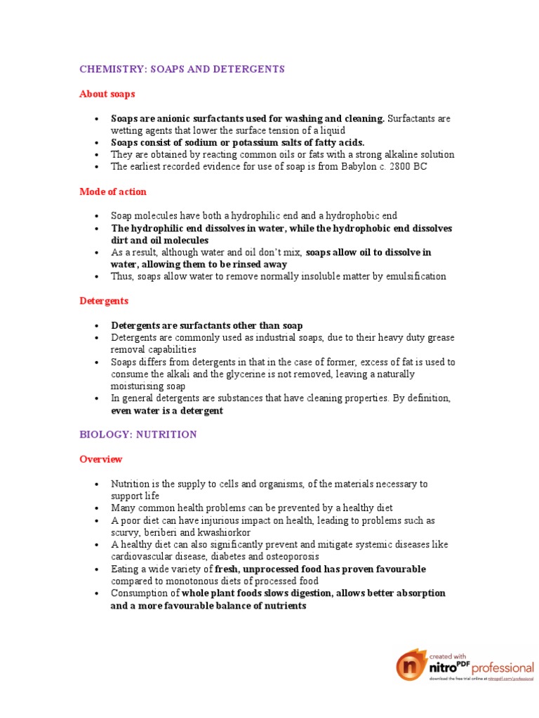 About Soaps Chemistry Soaps and Detergents PDF Propellant Vaccines