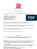 Portaria CVS 06-99 Controle Higienico-Sanitario em Estabelecimentos de Alimentos