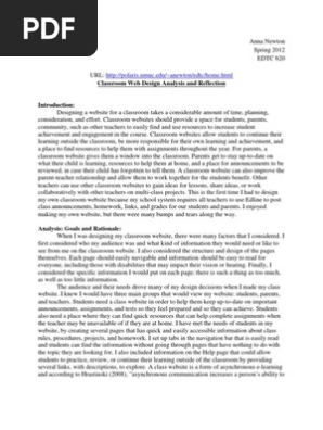 Classroom Website & Analysis