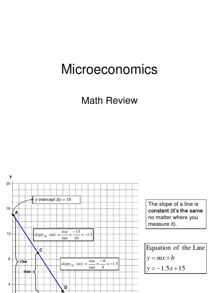 Microeconomics: Math Review | PDF | Area | Slope