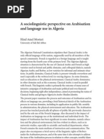 A Sociolinguistic Perspective On Arabisation and Language Use in Algeria