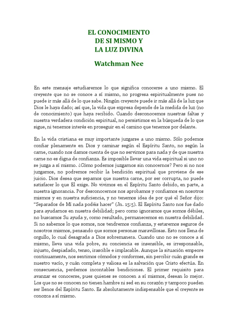 Autoconocimiento y Luz Divina | PDF | Pecado | espíritu Santo