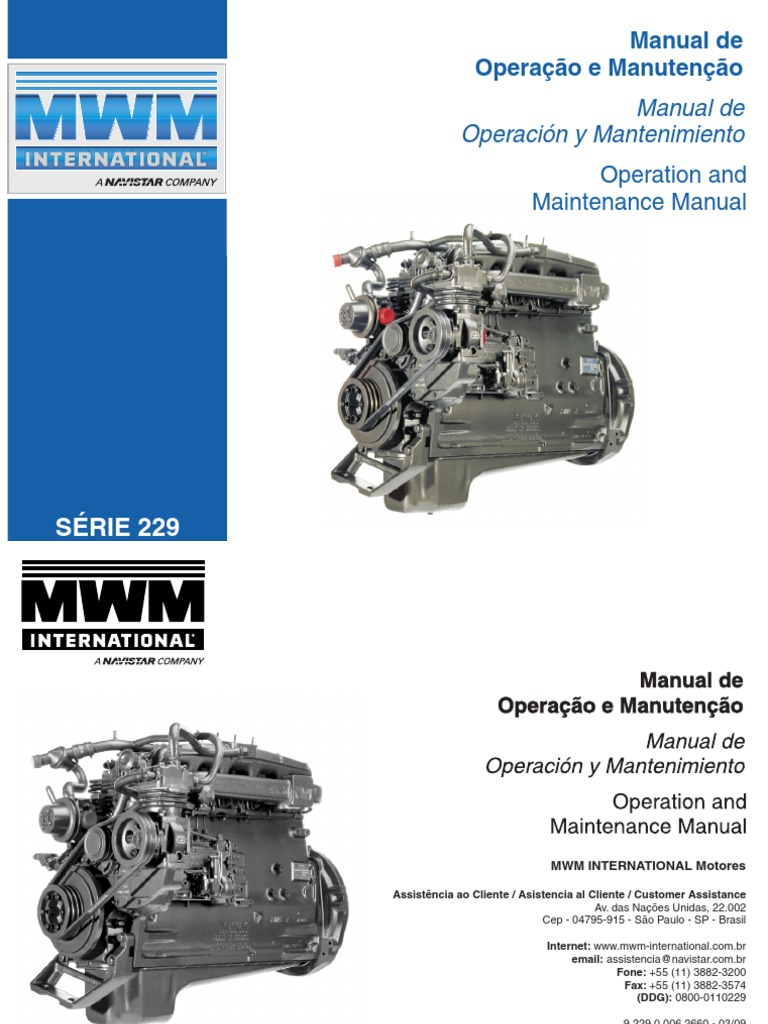 Manual de Operação Motor MWM 229 | PDF | Radiador | Turbocompressor
