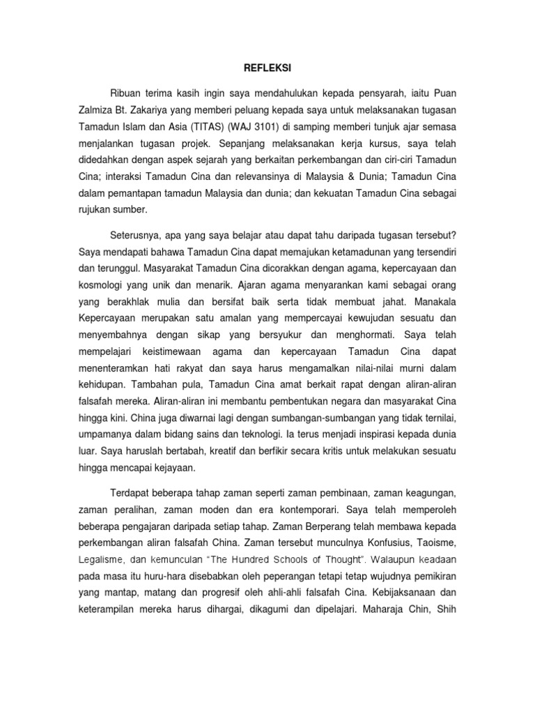 Refleksi Titas Waj 3101  PDF