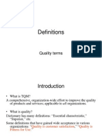 Definitions: Quality Terms