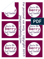 Berry Best Teacher Printable