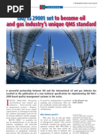 ISO/TS 29001 Set: To Become Oil and Gas Industry's Unique QMS Standard