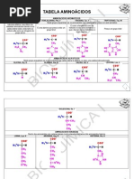 Tabela resumo aminoácidos