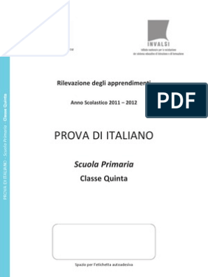 Prova invalsi on line 2020-2021, italiano, quinta elementare