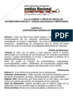 LEY QUE REGULA LA COMPRA Y VENTA DE VEHÍCULOS
AUTOMOTORES NUEVOS Y USADOS NACIONALES O IMPORTADOS