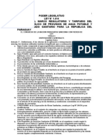 Ley 1614 Del 2000 Marco Regulatorio y Tarifario de Servicio