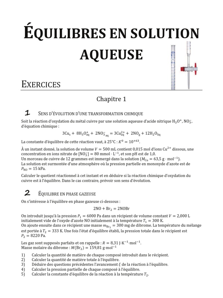 Controle Physique Chimie Seconde Solution Aqueuse Exercices Corriges Chimie en Solution | PDF | Titrage | Chimie