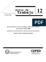 98012220 GRANA Salario Real Costo Laboral y Productividad Argentina 1947 2006