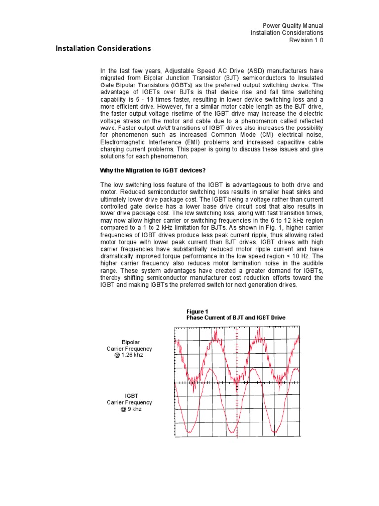 VFD Common Mode Output Current Electric Motor