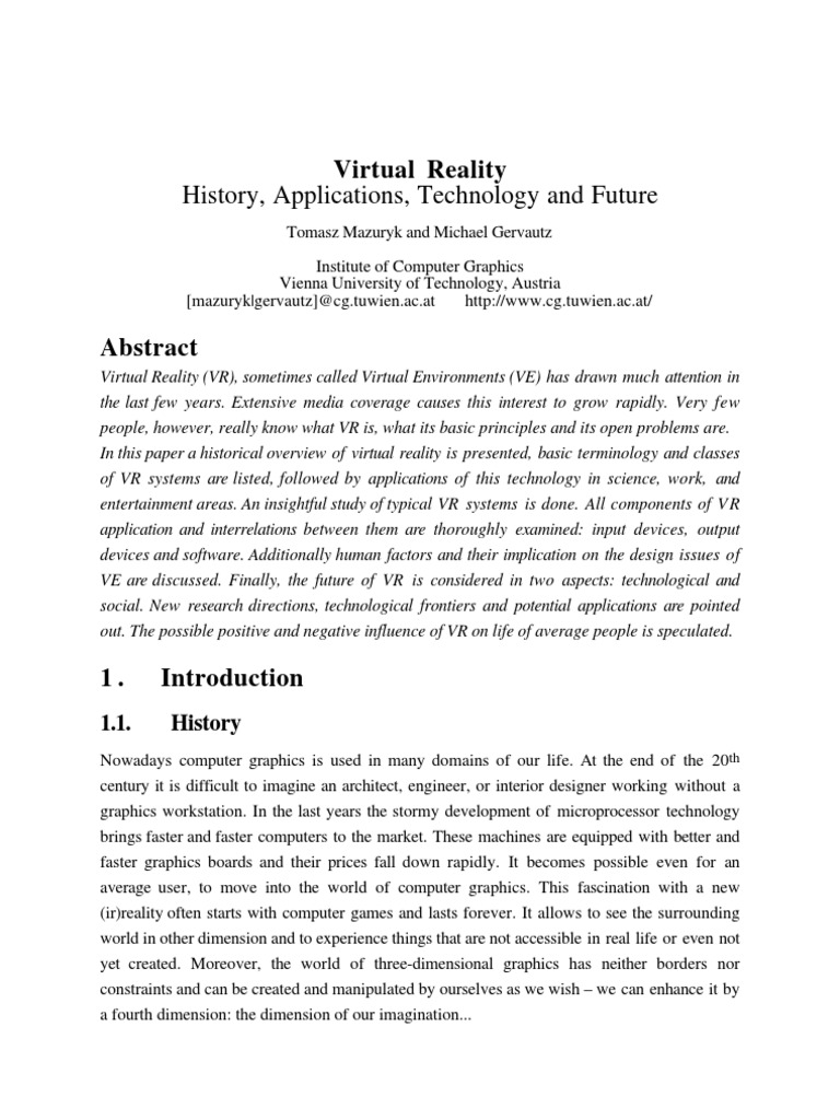 Virtual Reality1 | PDF | Virtual Reality | Augmented Reality
