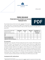 Press Release: Onetary Developments in The Euro Area Ebruary