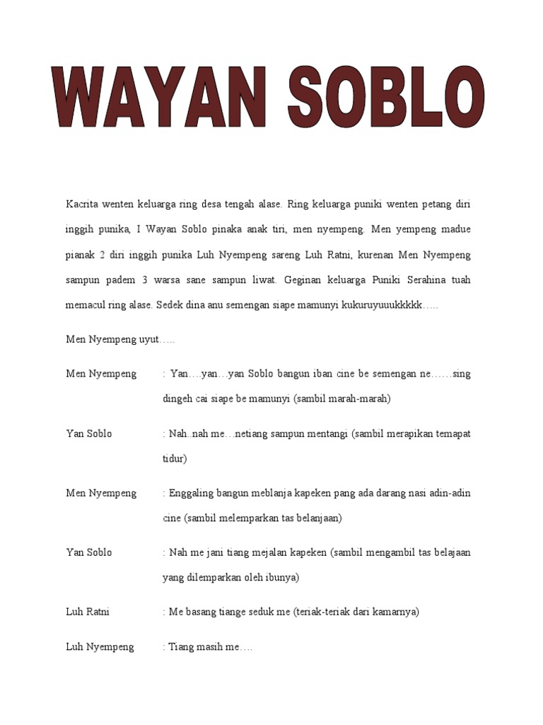 Drama Bahasa Bali Pdf