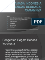 Bahasa Indonesia Dengan Berbagai Ragamnya