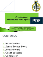 Criminologia 1 (Precursores TOMAS MORO, HOWARD, BECCARIA)