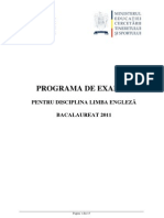 Programa Bac 2011 C Limba Engleza