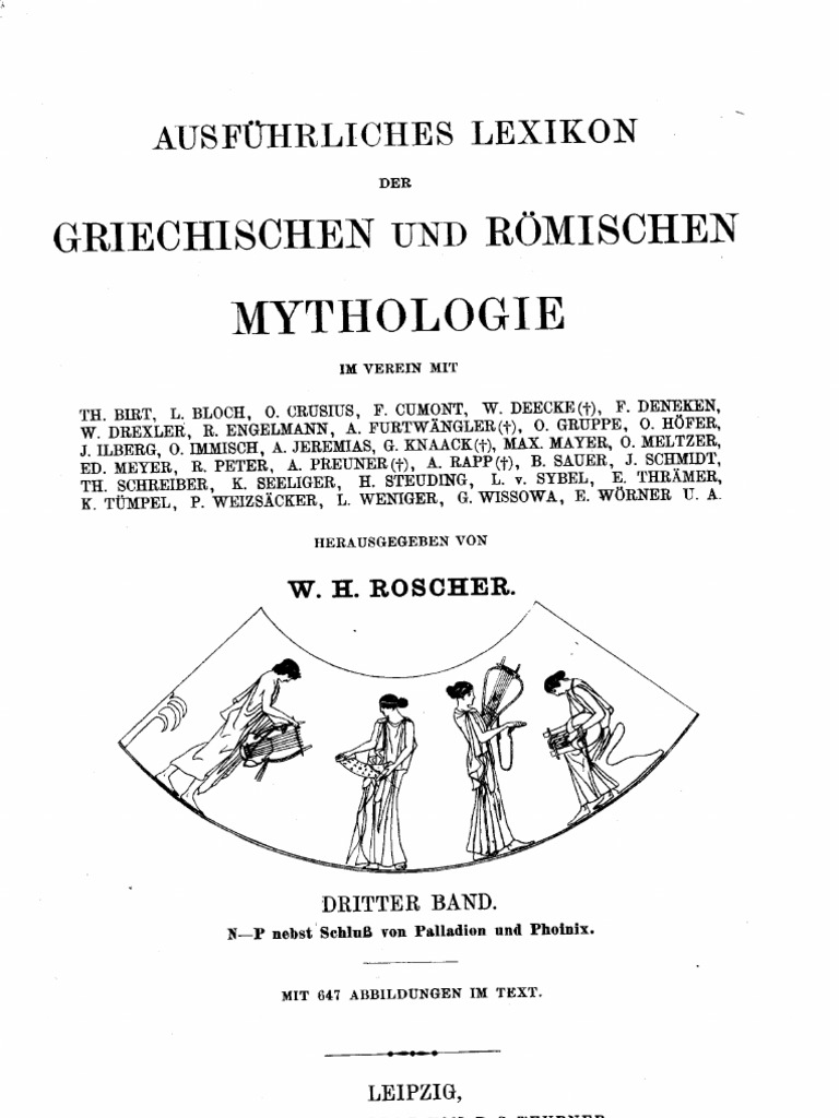 Roscher WH Ausfuhrliches Lexicon Der Griechischen Und Romischen Mythologie III N P
