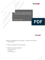 Ih L D DCBL High Voltage Underground Cables Overview of Policies in Norway