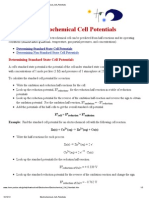 Electrochemical Cell Potentials