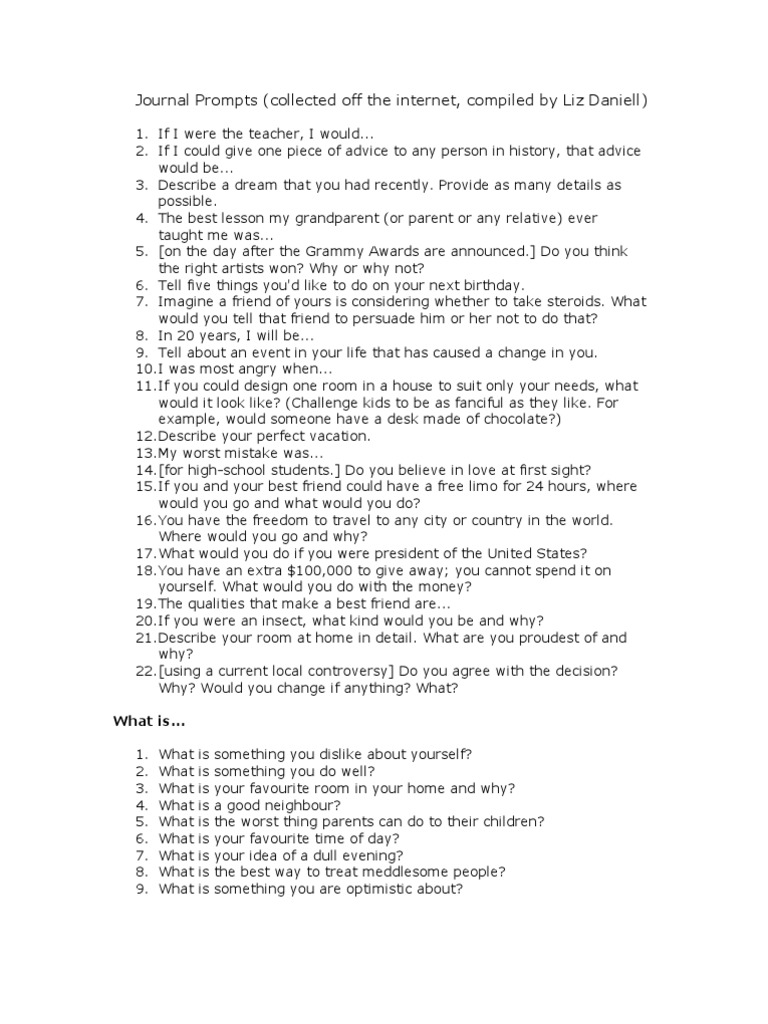 Journal Prompts | PDF