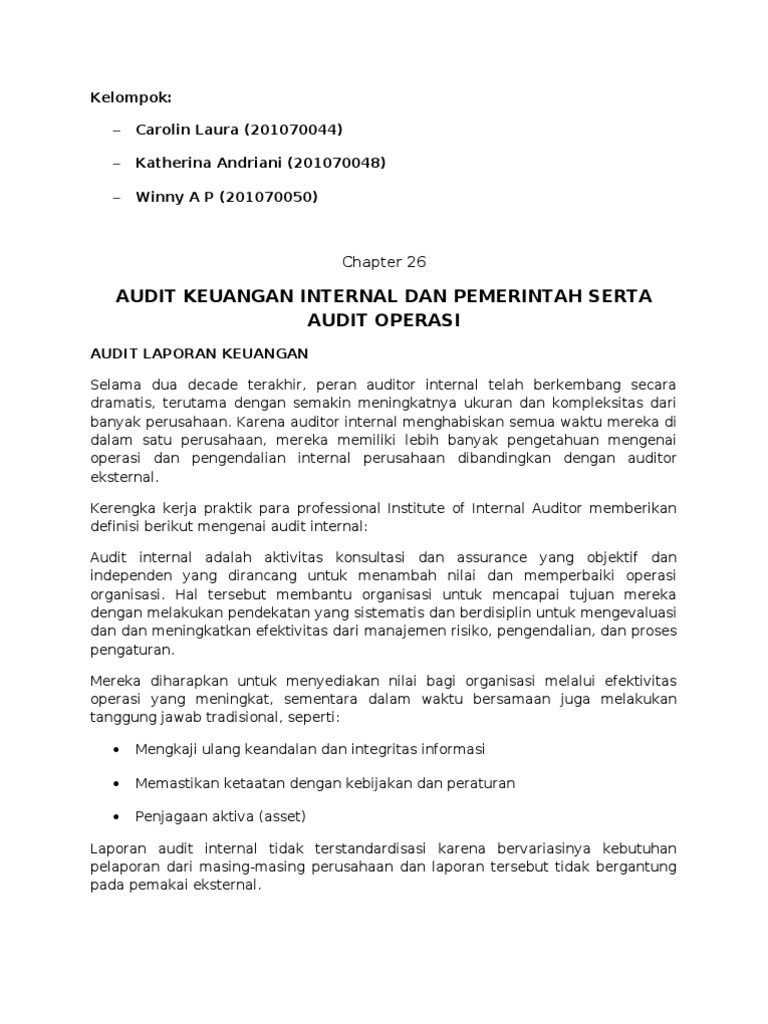 Rangkuman Audit 2 Chapter 26