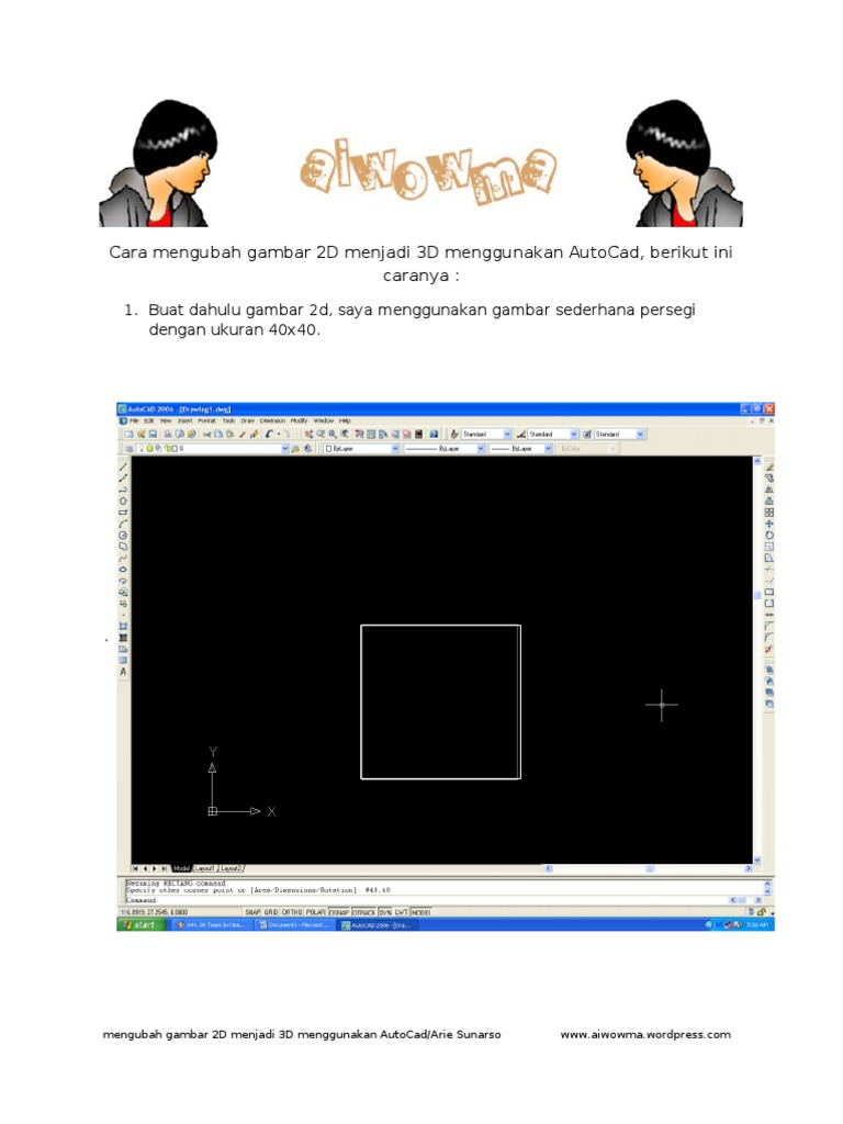 Cara Mengubah Gambar 2d Menjadi 3d Menggunakan Autocad