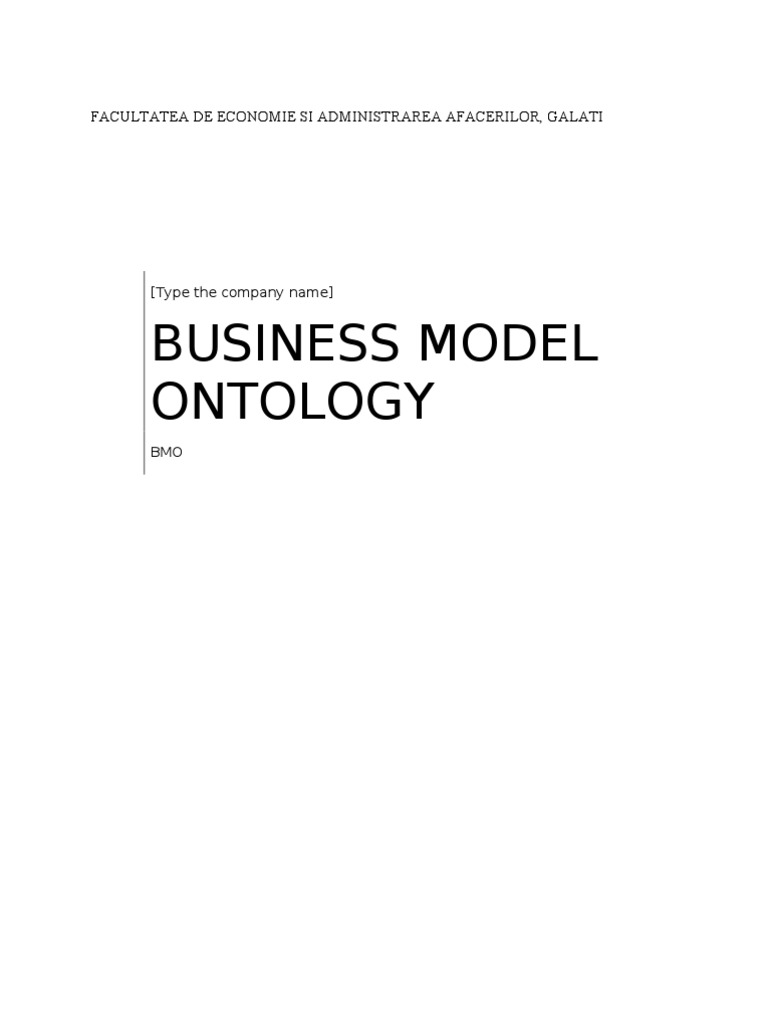 Business Model Ontology | PDF