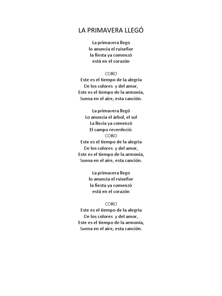 Canciones de Primavera