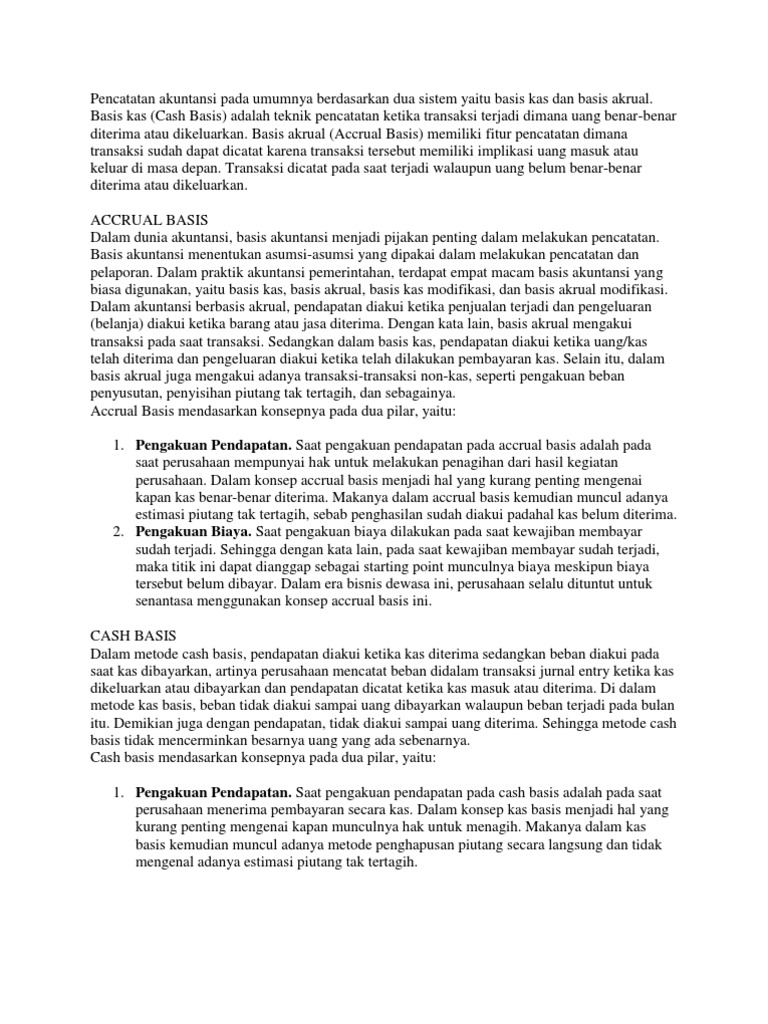 Cash Basis Dan Accrual Basis