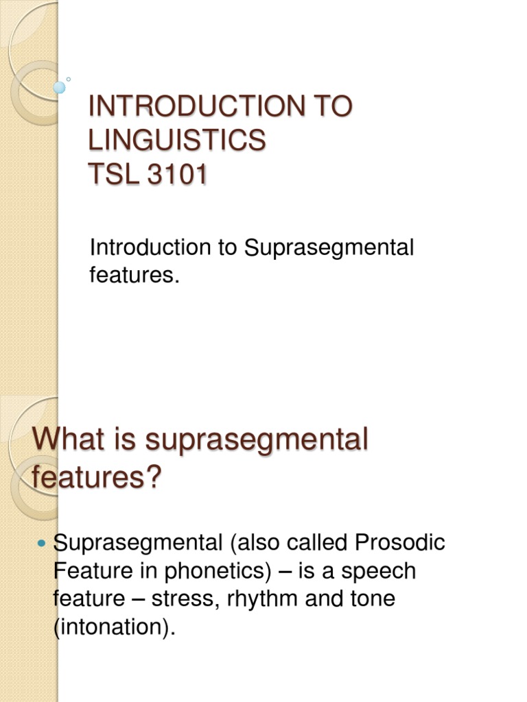 Understanding Suprasegmental Features | PDF | Stress (Linguistics ...