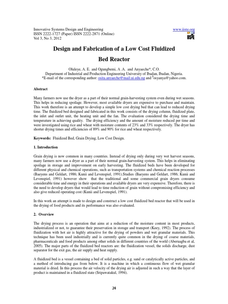 Fluidized Bed Reactor Design Steps Reynolds Number Fluidization Fluidized Bed Reactor Design Steps Reynolds Number Fluidization