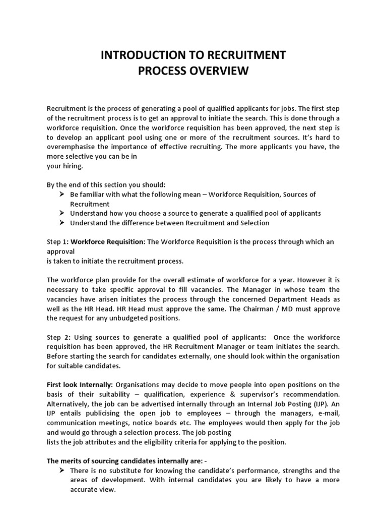 Recruitment Process Guide | PDF | Recruitment | Human Resources