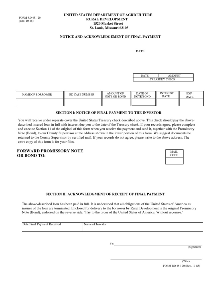 Final Payment Acknowledgment Form | PDF | Promissory Note | Loans