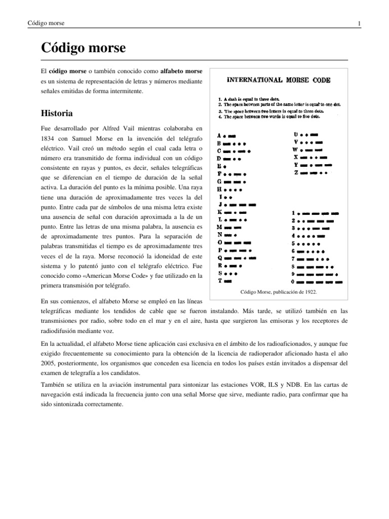 Código Morse PDF Codificación de caracteres