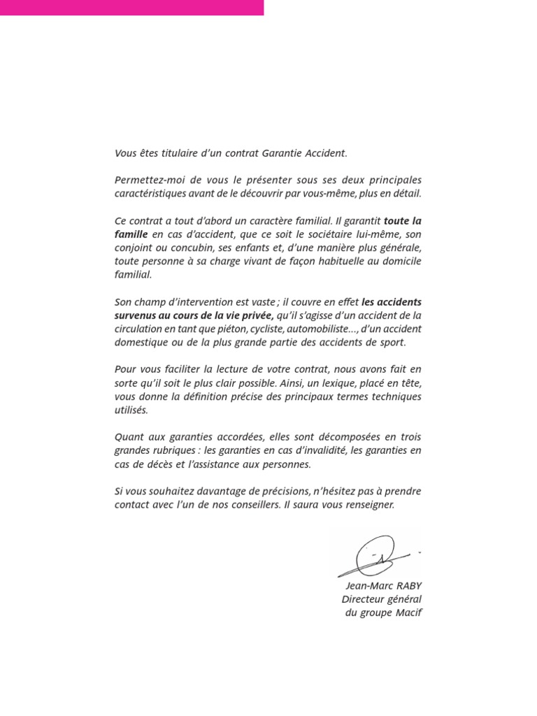 Cg Garantieaccident Rpfa Assurance Affaires