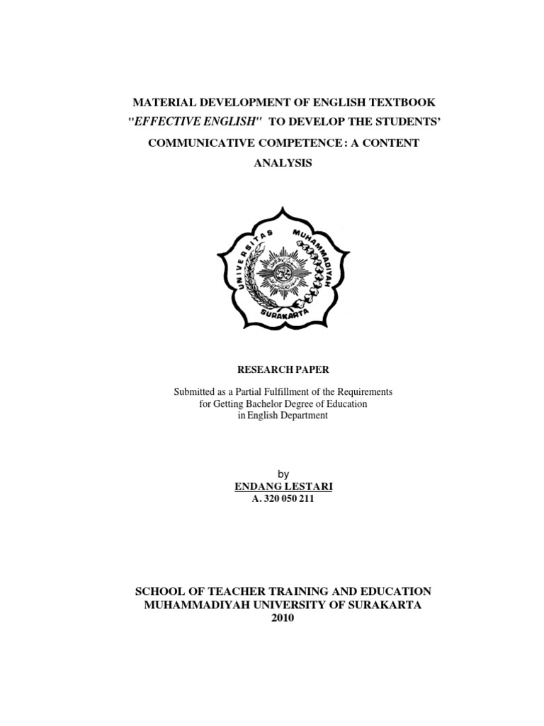 Skripsi Material Development Of English Textbook Competence Human Resources Qualitative Research