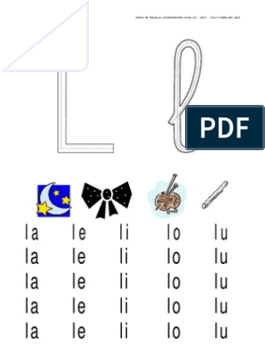Aprender la letra L - Fichas de Letras Consonantes para Imprimir (PDF)