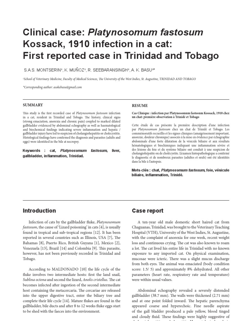 First Case of Lizard Poisoning in Cats | PDF | Liver | Gallbladder