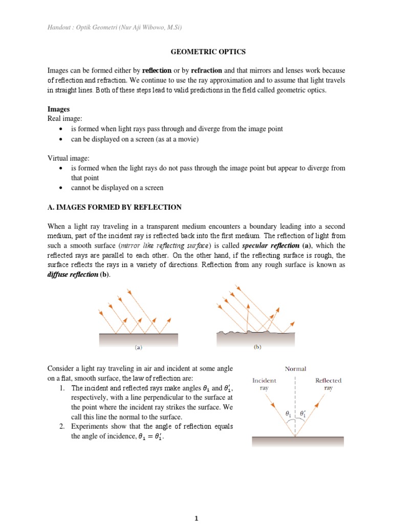 Handout Optik Geometri English | PDF | Lens (Optics) | Optics