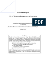 Close Out Report SO 3 (Women's Empowerment Program)