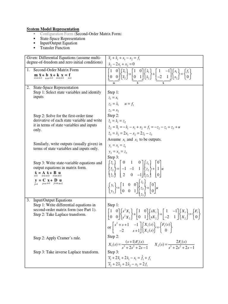 System Model Representation Techniques | PDF | Algebra | Applied ...