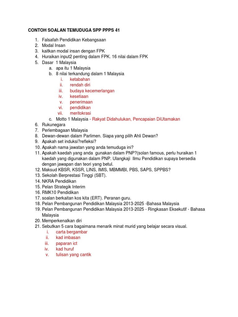 Contoh Soalan Temuduga Spp Ppps41 Pdf